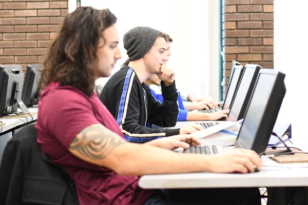 students in computer lab