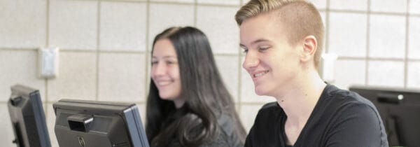 Students working in computer lab