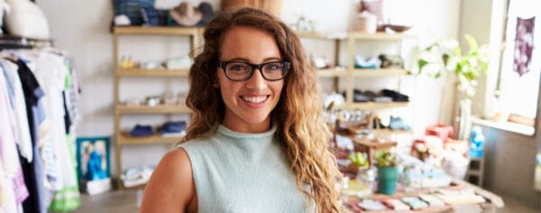 Store owner standing in her store