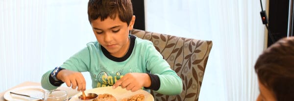 children eating at Savor