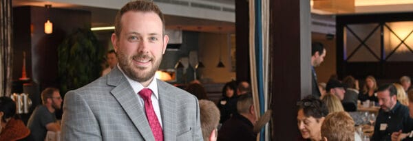 Restaurant manager in the dining room