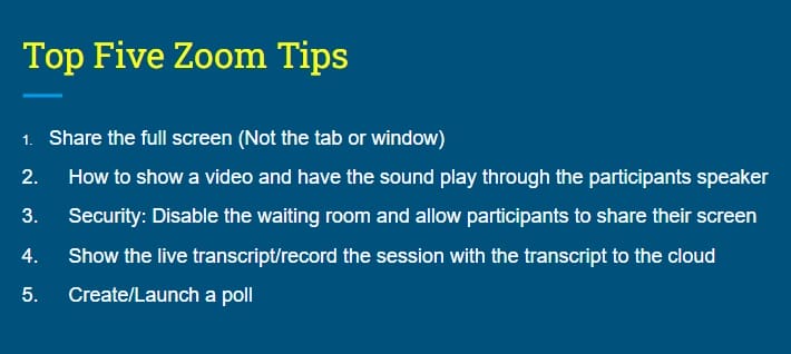 Zoom Tips Graphic