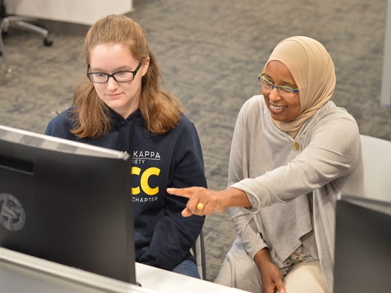 Students on computer