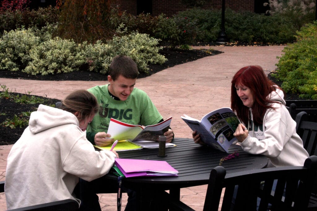 students studying