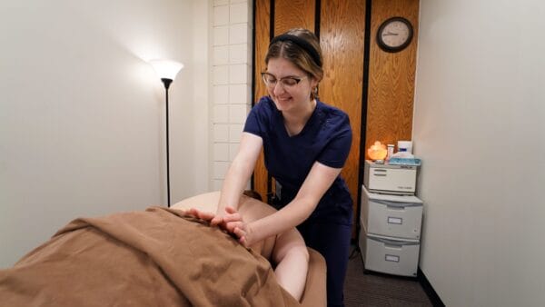 SUNY Niagara Student massaging someone