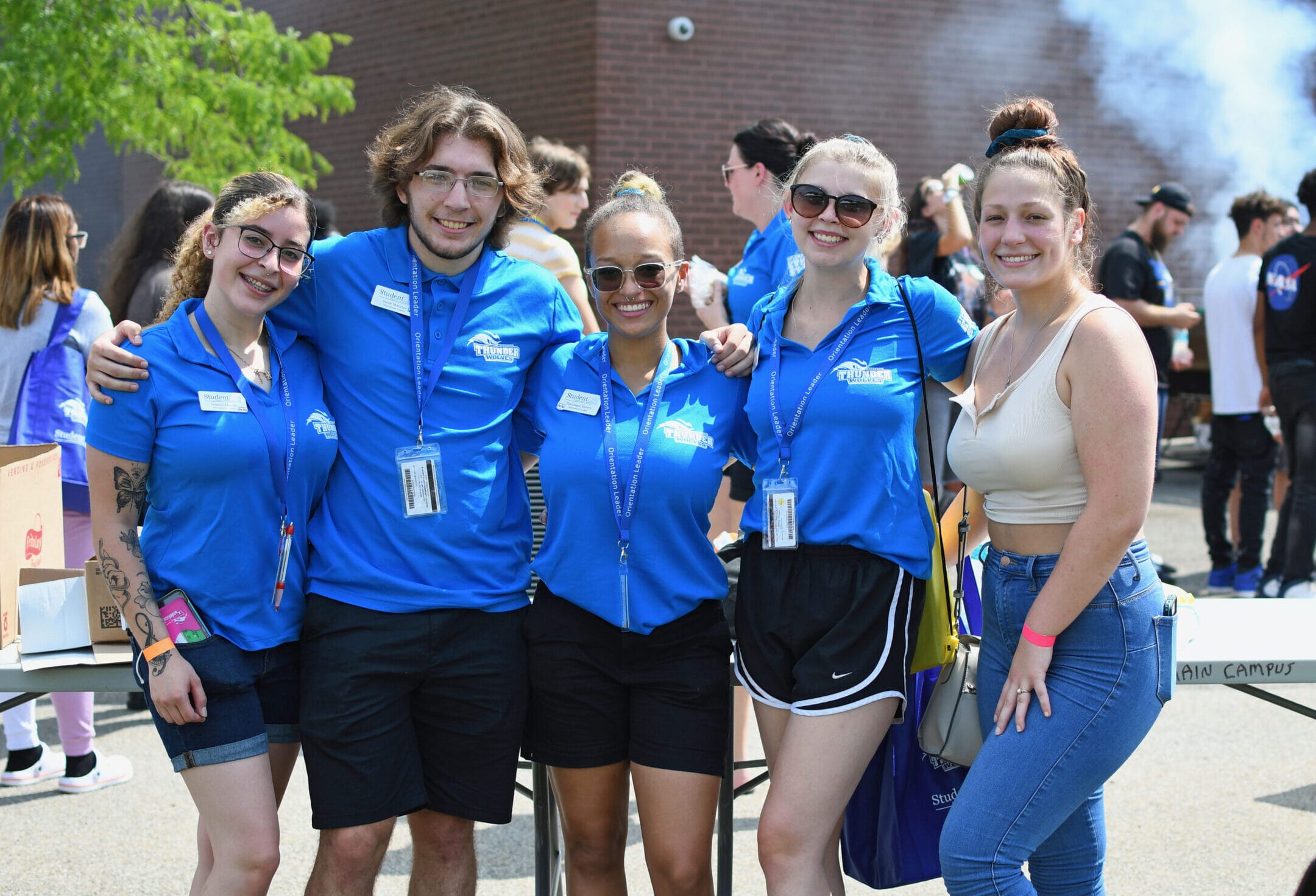 Student orientation leaders standing together