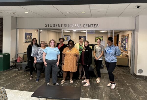 Staff outside Student Success Center