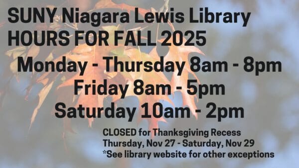 Listing of Fall 2025 hours for Lewis Library