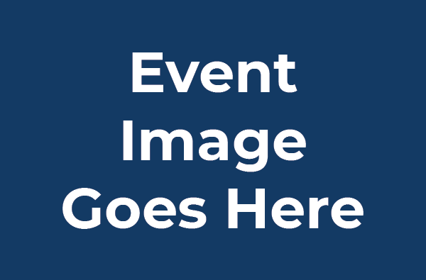 White bold text on a dark blue background reads, “Event Image Goes Here.” There is no actual event image, just placeholder text.