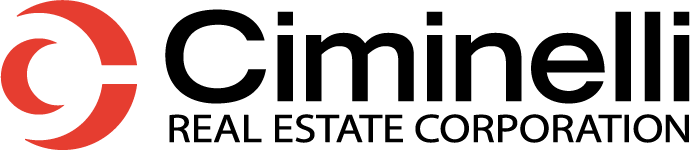 Ciminelli Real Estate Corporation logo with a red circular design on the left and bold black text on the right.